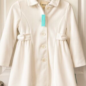 Copper Key Classic Cream Kids Pea Coat 10/12